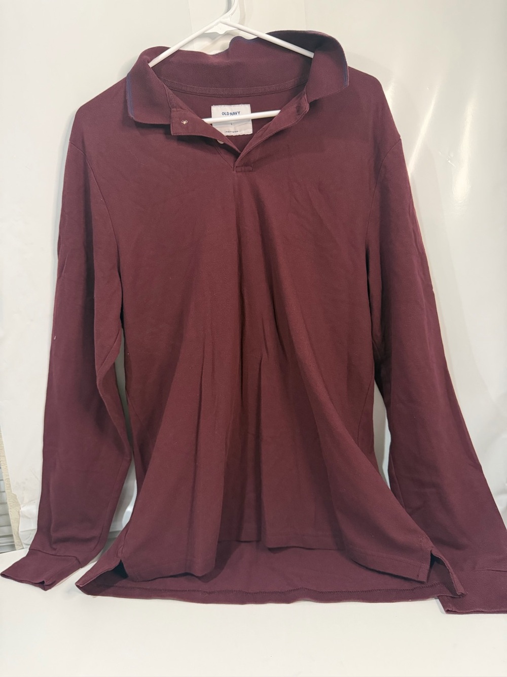 Old Navy Men's Long-Sleeve Polo — Maroon